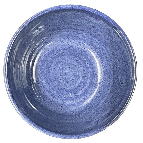 Two Tone Blue Marble Glazed Stoneware Pottery Cereal Soup Ice Cream Bowls 4 - Picture 5 of 16